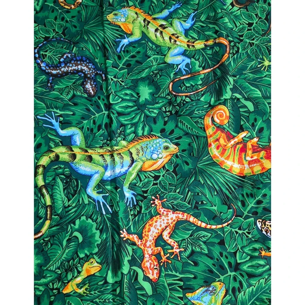 Cranston Collection Tropical Lizard Jungle Fabric Reptile Iguana Cotton 47